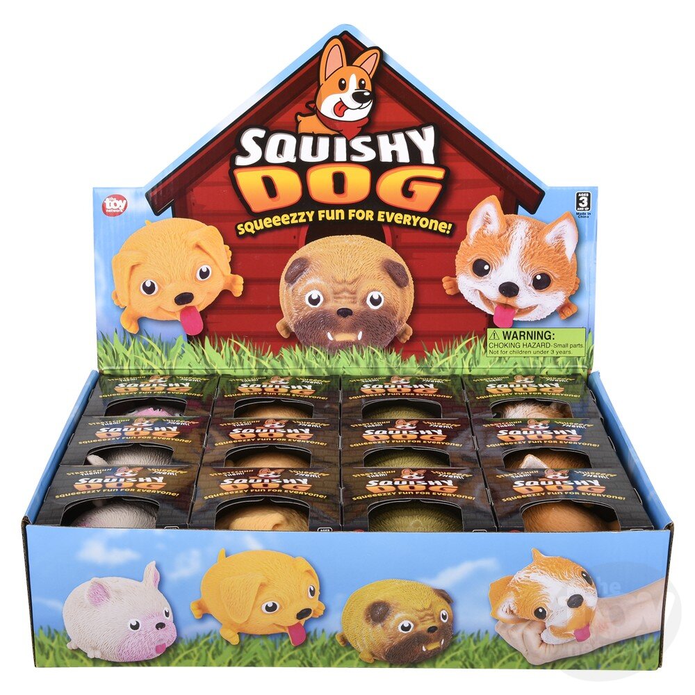 4" Squish And Stretch Puffy Dog