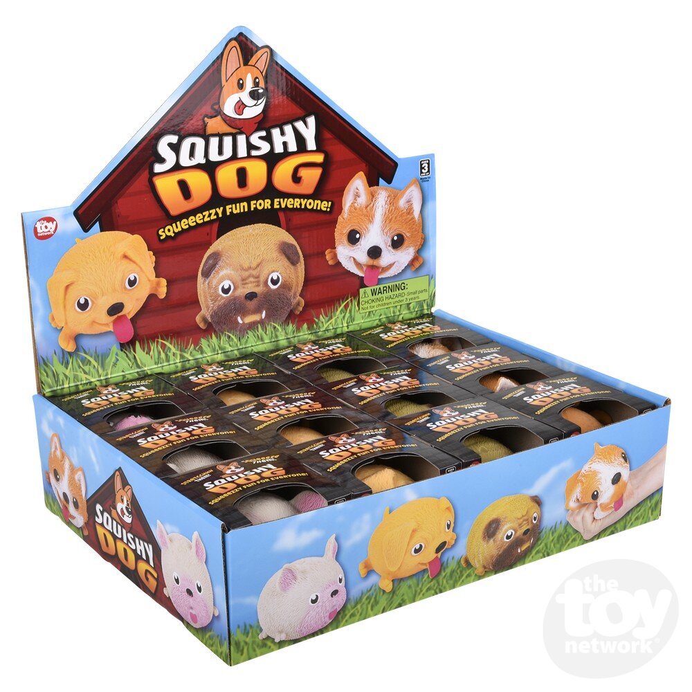 4" Squish And Stretch Puffy Dog